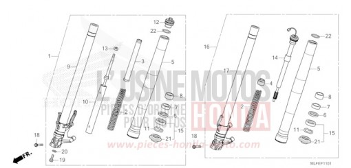 GABEL, VORNE (NT1100DE) NT1100DES de 2025
